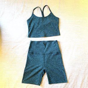 Beyond Yoga Tank + Biker Shorts Tahiti Teal